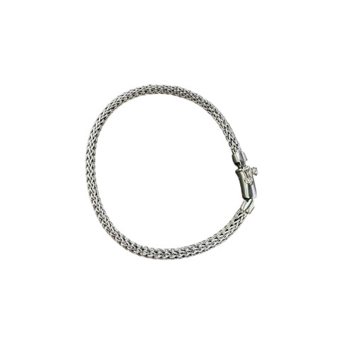 Pulsera trenzada semirígida Plata 925 
