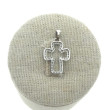 Cruz Circonitas y Oro blanco  18k