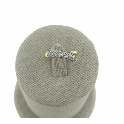 Sortija Amarillo Blanco Circonita Oro 18K