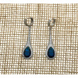  Pendientes circonitas y plata 925 azul