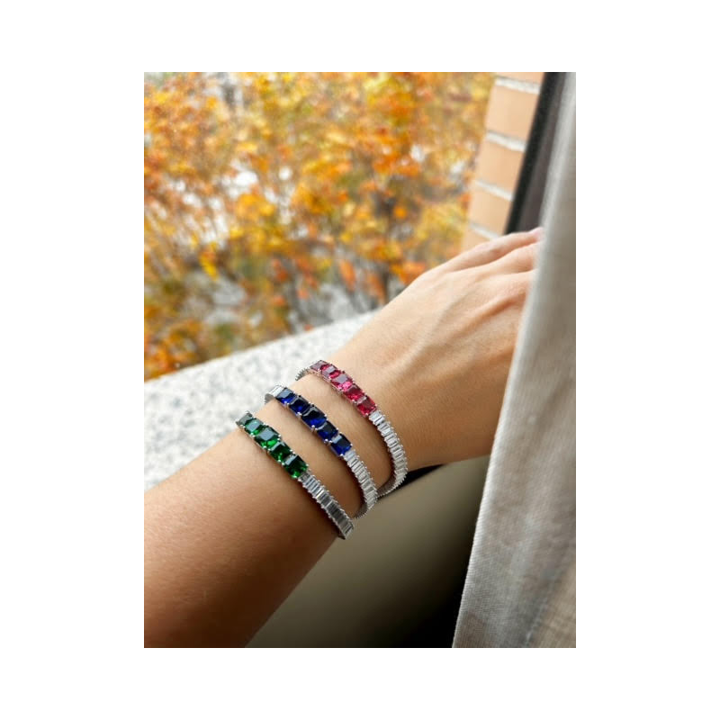 Pulsera circonitas colores y plata 925 