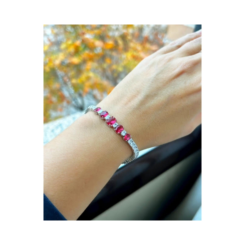 Pulsera circonitas colores y plata 925 