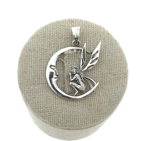 Colgante Hada Luna Plata 925