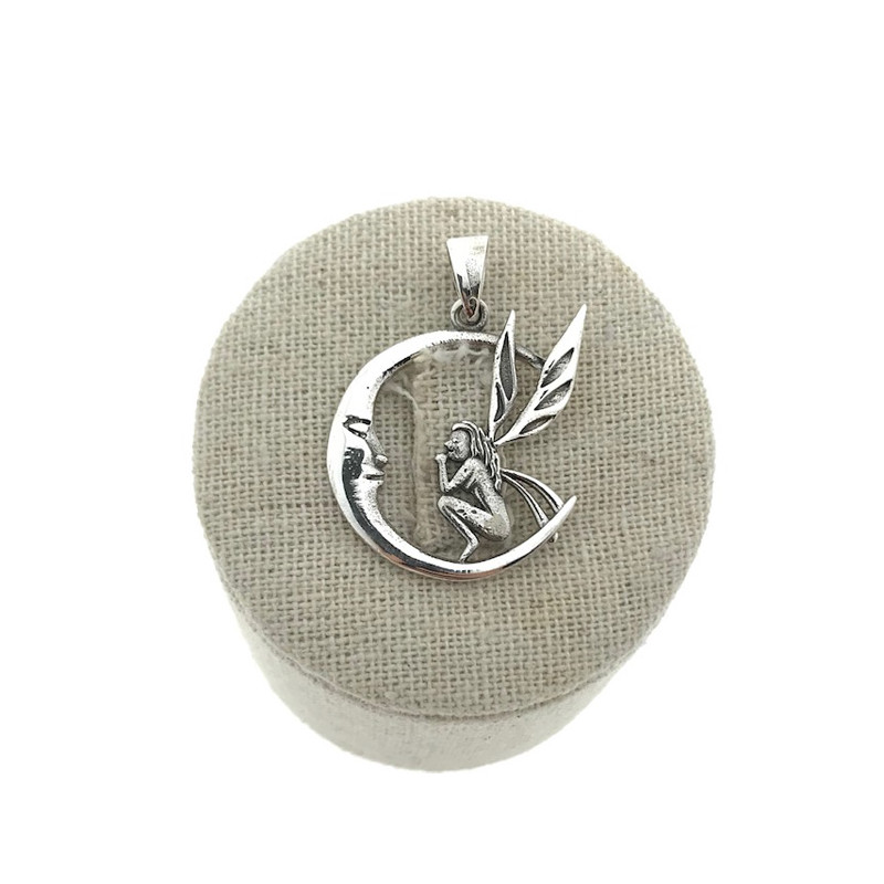 Colgante Hada Luna Plata 925