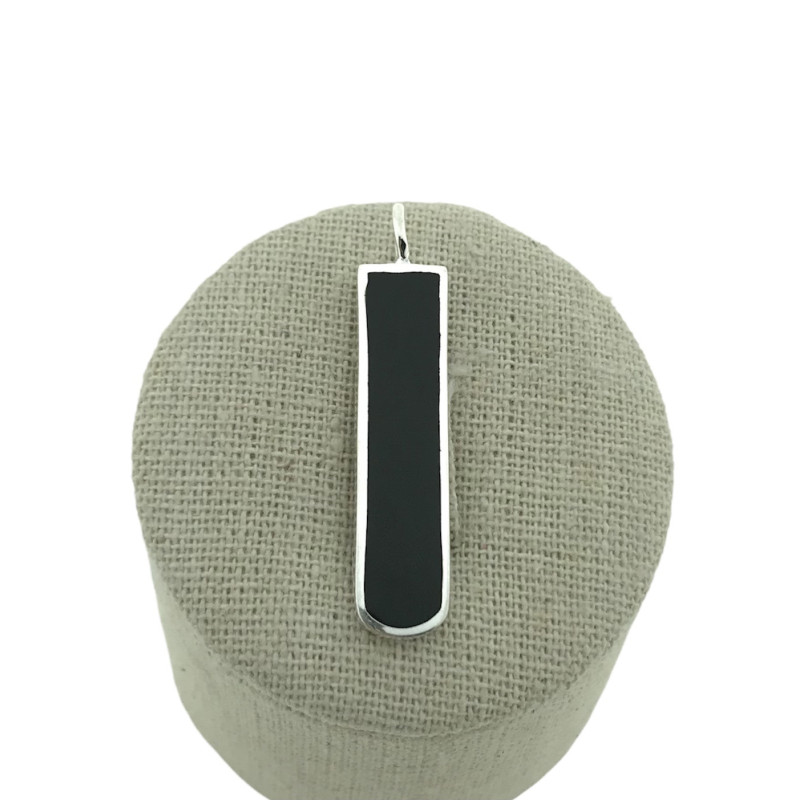 Colgante esmalte negro plata 925 