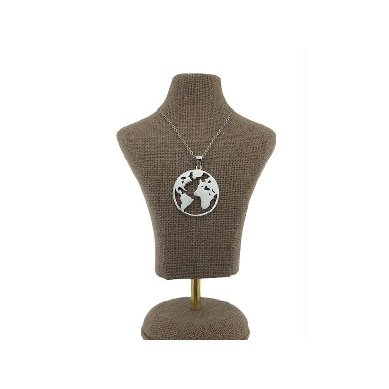 Gargantilla Mapamundi Plata 925