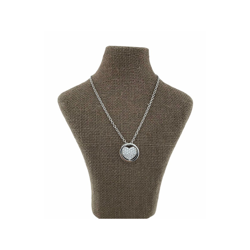 Gargantilla corazón circonitas y Plata 925 mm