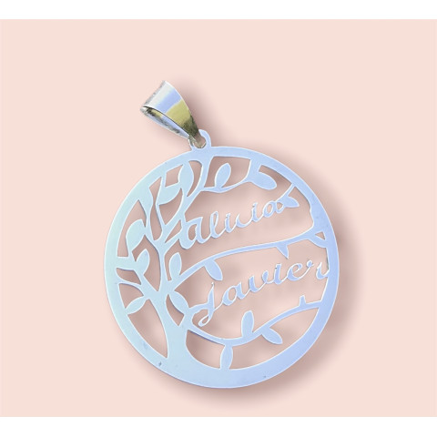 Colgante nombres ramas plata 925 