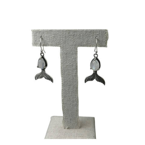 Pendientes peces piedra y Plata 925 