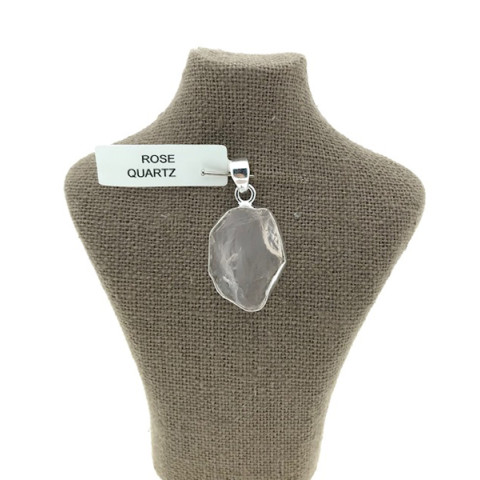 Colgante Cuarzo Rosa y plata 1ªLey 925 