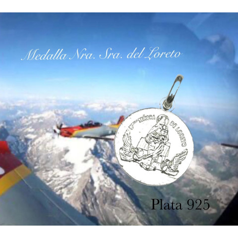 Medalla Ntra. Sra del Loreto plata 925  (18 mm)