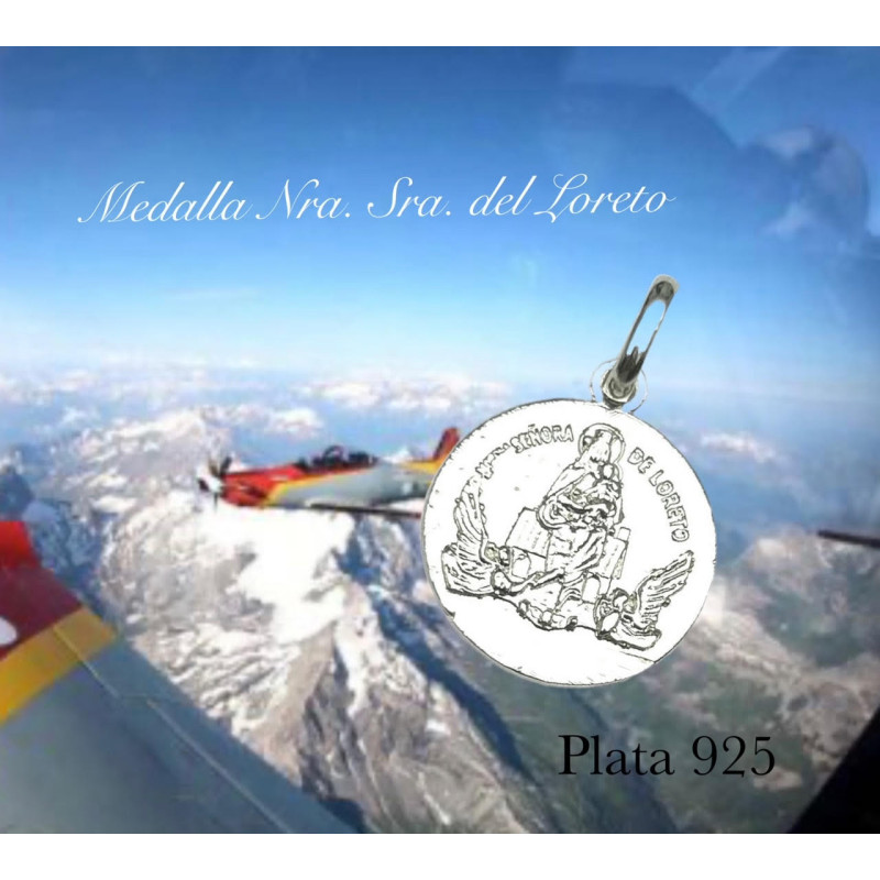 Medalla Ntra. Sra del Loreto plata 925  (18 mm)