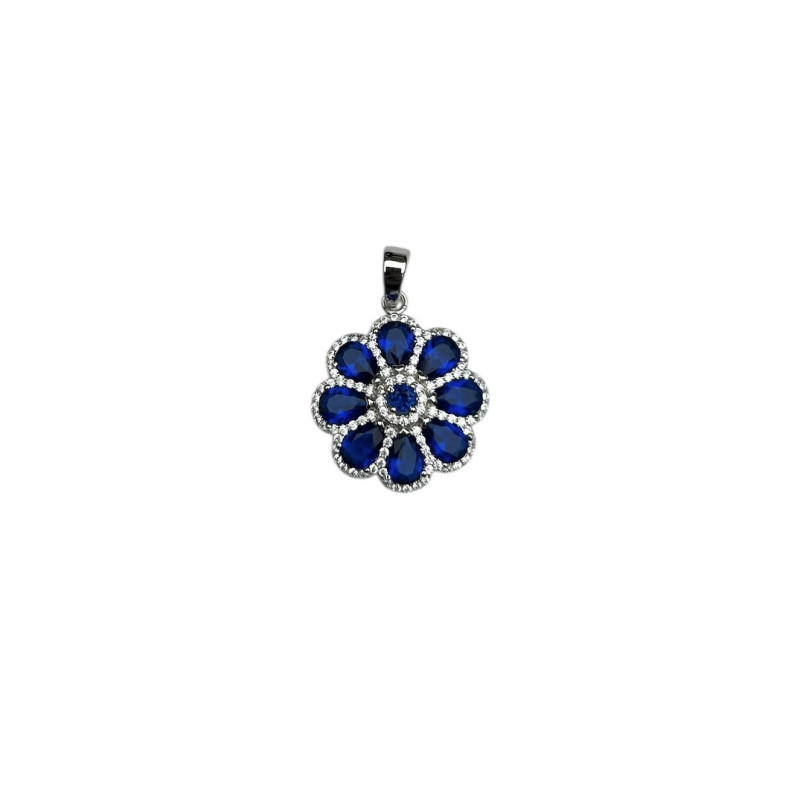 Colgante Flor Circonitas color Plata 9
