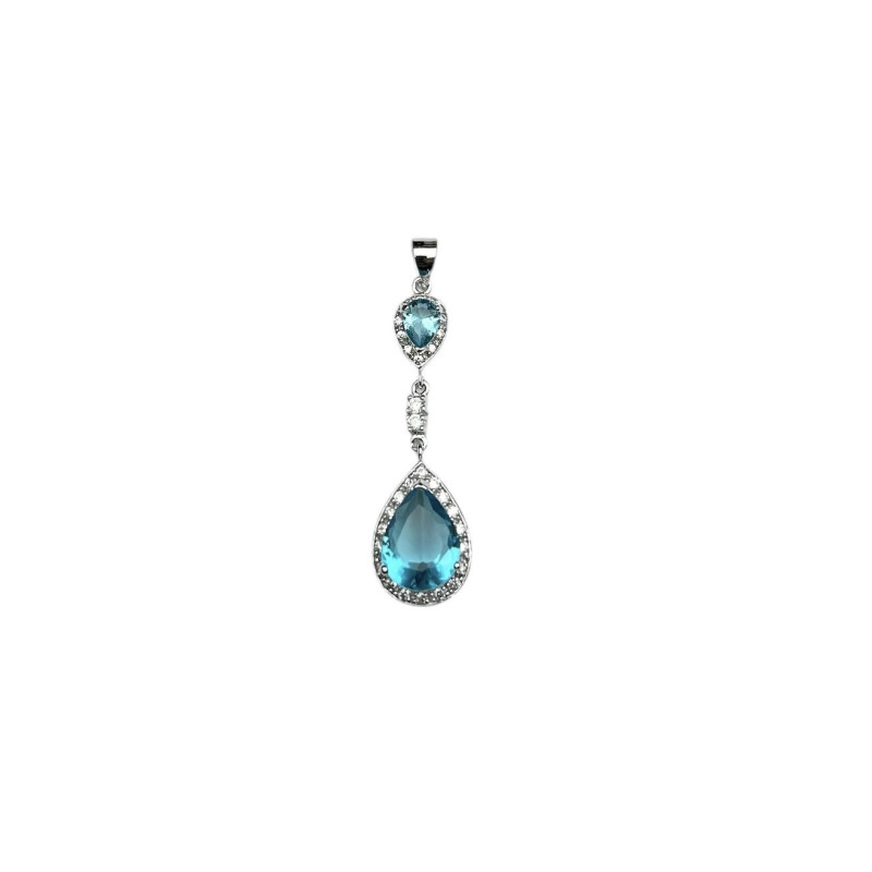 Colgante Circonitas y  Plata 925 Azul