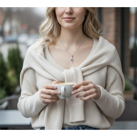 Colgante Plata 925 azul claro