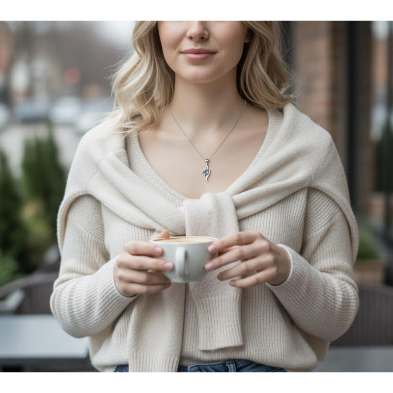 Colgante Plata 925 azul claro