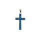  Cruz Plata 925 y circonitas azules