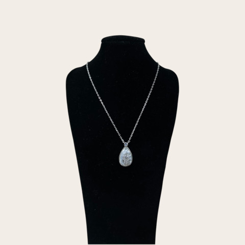 Gargantilla circonitas y Plata 925 nácar mano fáti