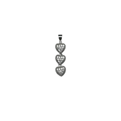 Colgante 3 corazones circonitas Plata 925