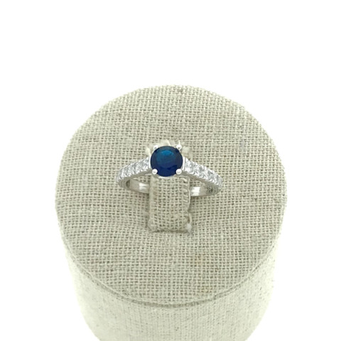  Sortija circonitas y plata 925 azul