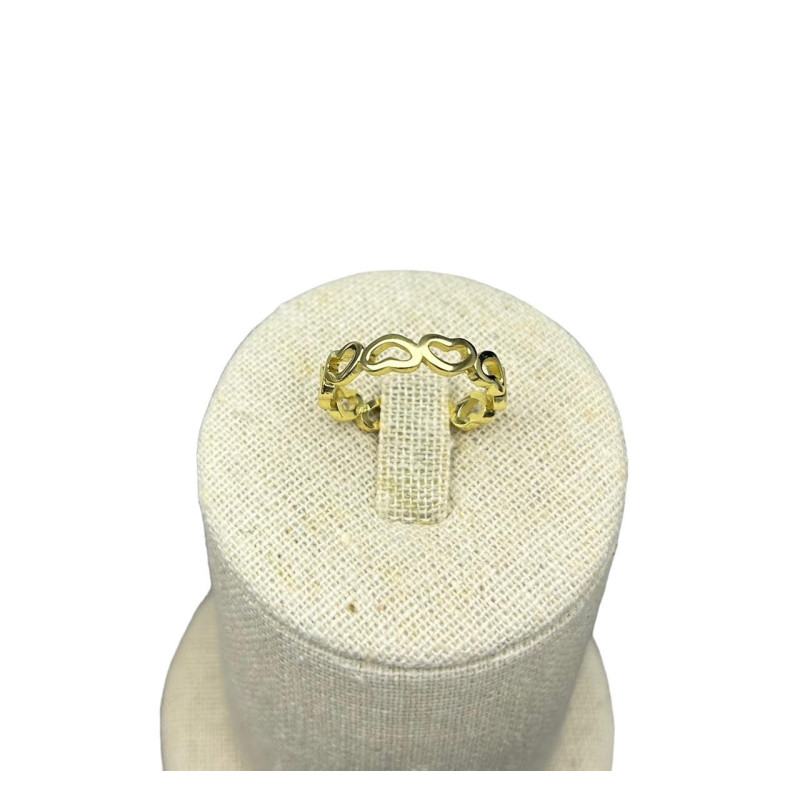 Sortija corazones plata 925 dorada 