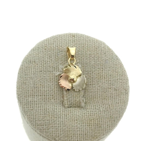 Colgante Flor tricolor Oro 18K