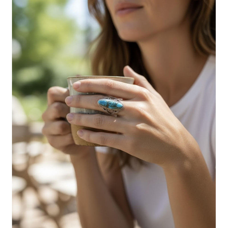 Sortija turquesa  y Plata 925 