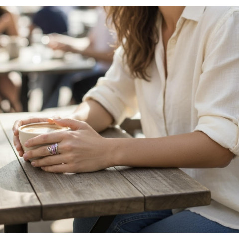 Sortija serpiente piedra y Plata 925 