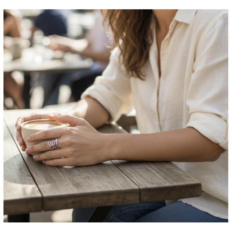 Sortija serpiente piedra y Plata 925 