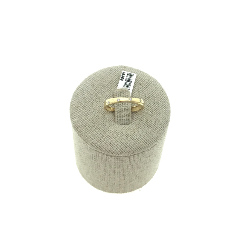 Anillo cruzado circonitas y Oro 18K