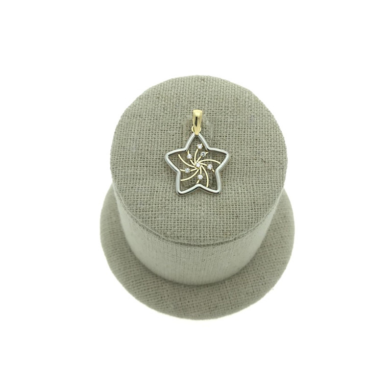 Colgante estrella circonita y Oro 18k