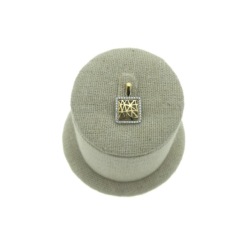 Colgante rejilla circonitas y Oro 18K