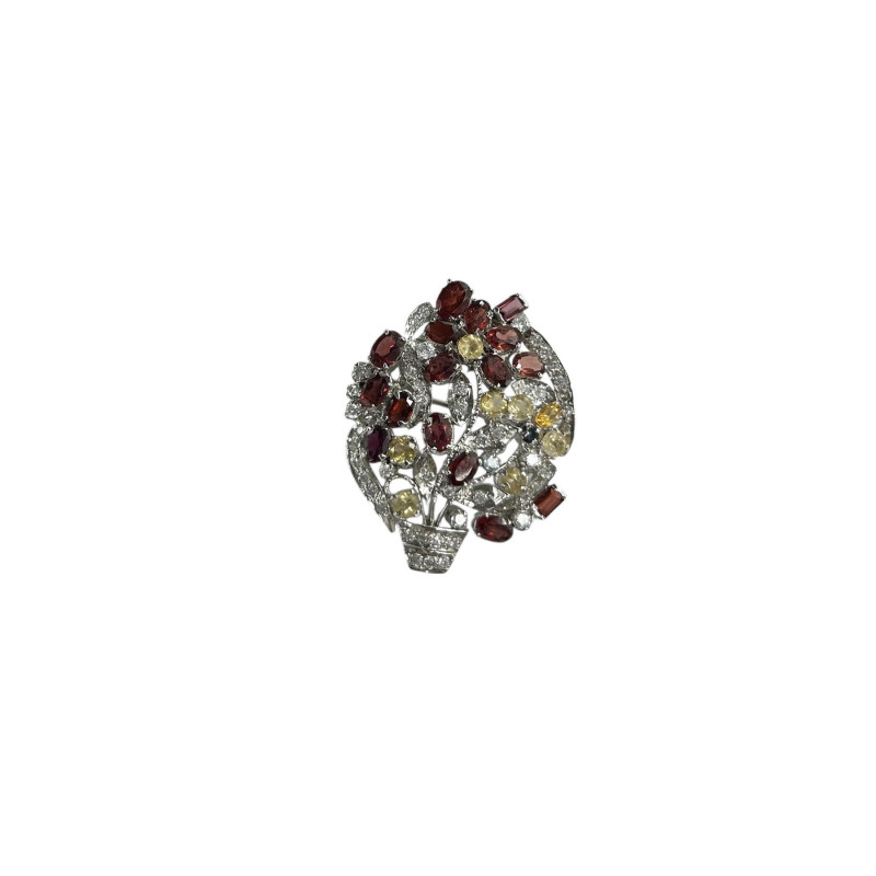 Broche Piedra Fina Plata 925 Colgante 
