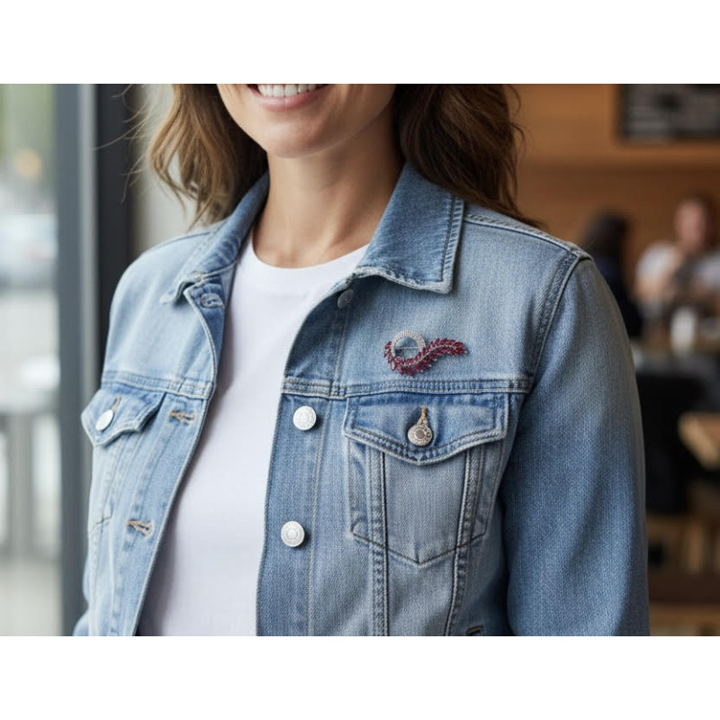 Broche Circonitas y Plata 1ªLey 925mm