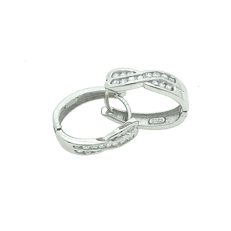 Pendientes circonitas blancas y plata 925 