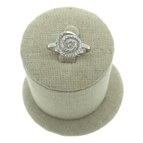Sortija espiral circonita y plata 925 