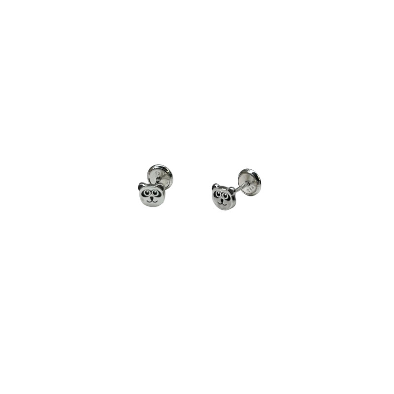 Pendientes Oso Panda Plata 925 