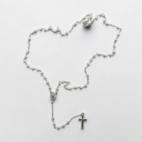 Rosario perlas  Plata 1ªLey 925mm