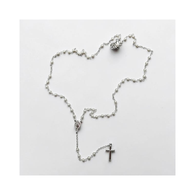 Rosario perlas  Plata 1ªLey 925mm