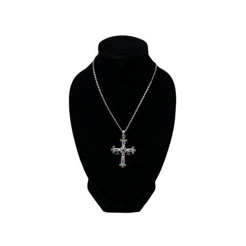 Gargantilla cruz circonitas y plata 925 