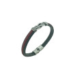 Pulsera acero trenza roja nudo 