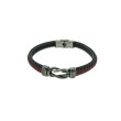 Pulsera acero trenza roja nudo 
