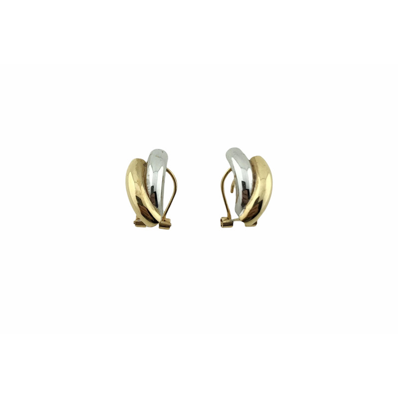 Pendiente Omega Bicolor Oro 18K