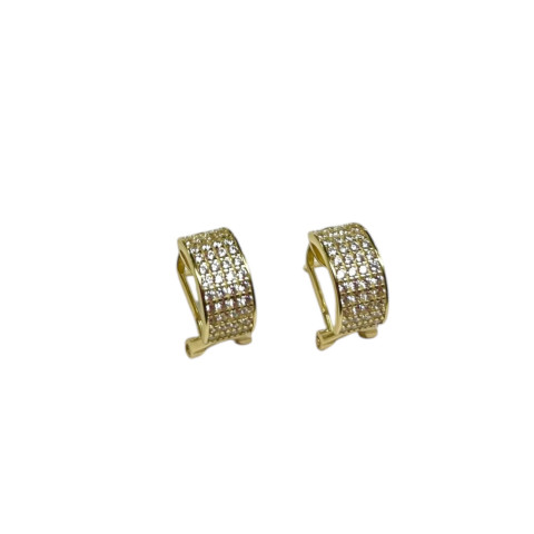 Pendientes omega plata 925 dorada y circonitas 