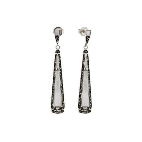 Pendiente marquesitas nácar y plata 925 