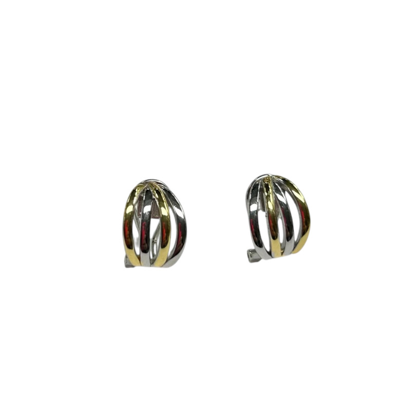 Pendientes omega circonitas y Plata 925 dorada 