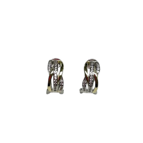 Pendientes omega circonitas y Plata 925 dorada 
